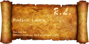 Radics Laura névjegykártya